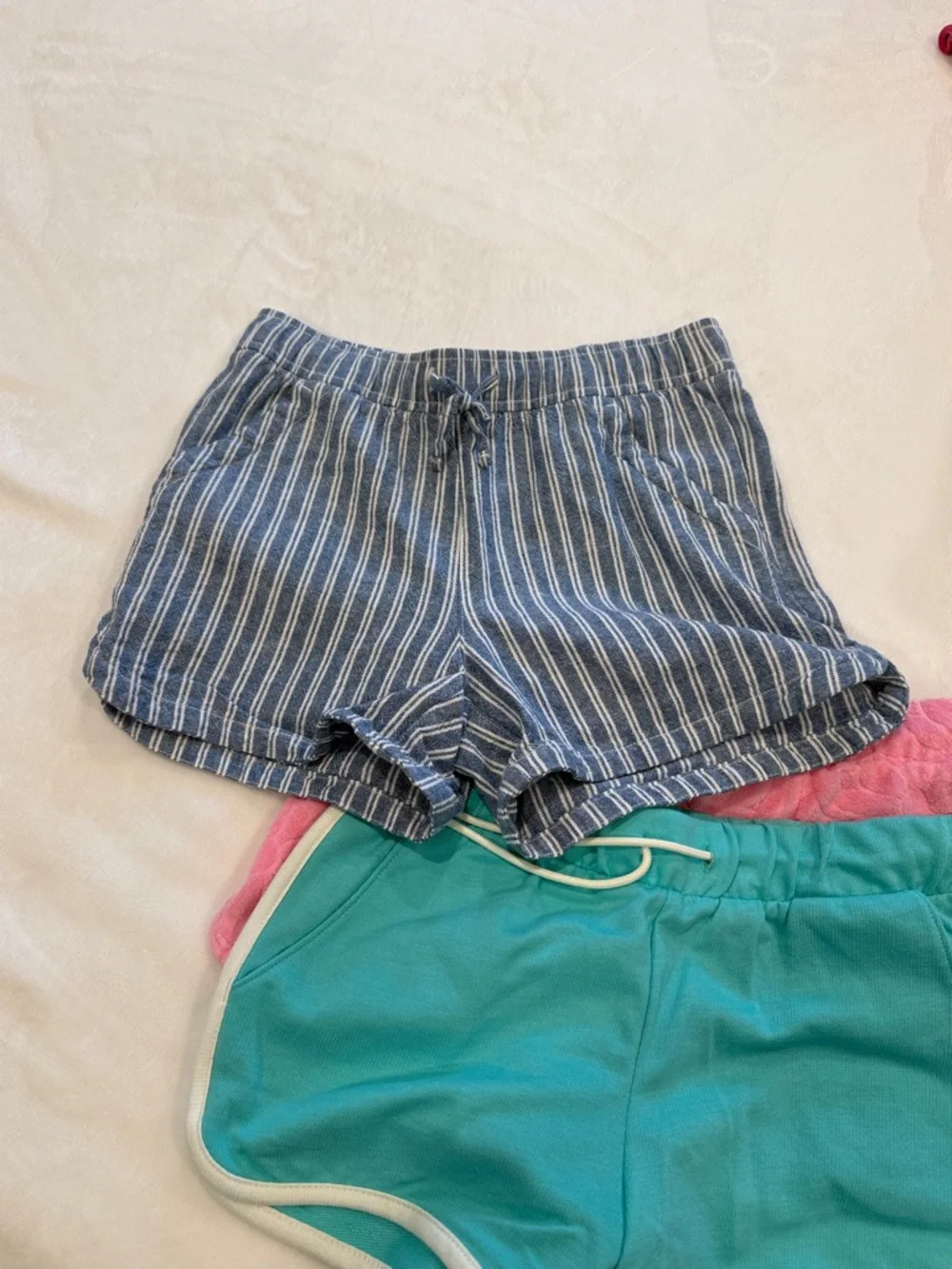 Old Navy Girls' Shorts Set - Pink, Teal, Denim Stripe Large 10-12